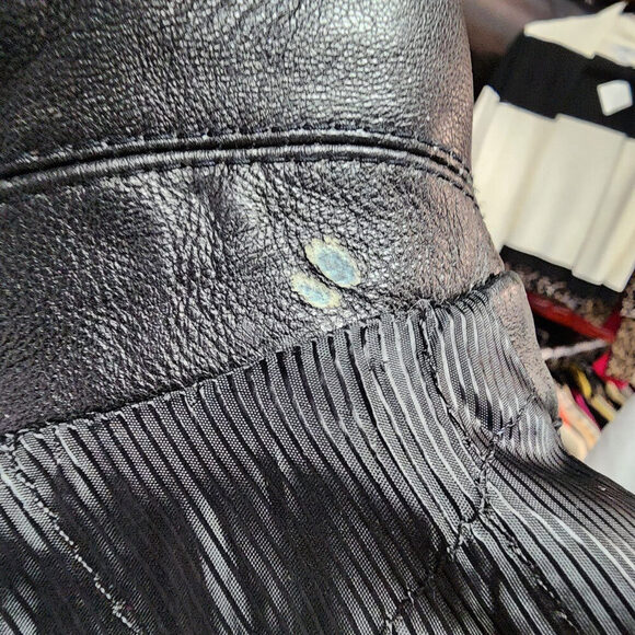 Jaclyn Smith Black Leather Zip Up Jacket Size S - Picture 9 of 11